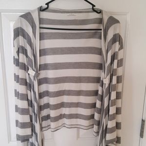 NY & Company Gray Asymmetrical Open Cardigan